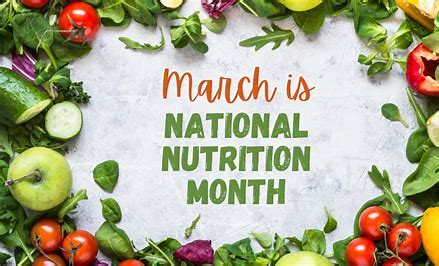 March is National Nutrition Month  surrounded by vegetables