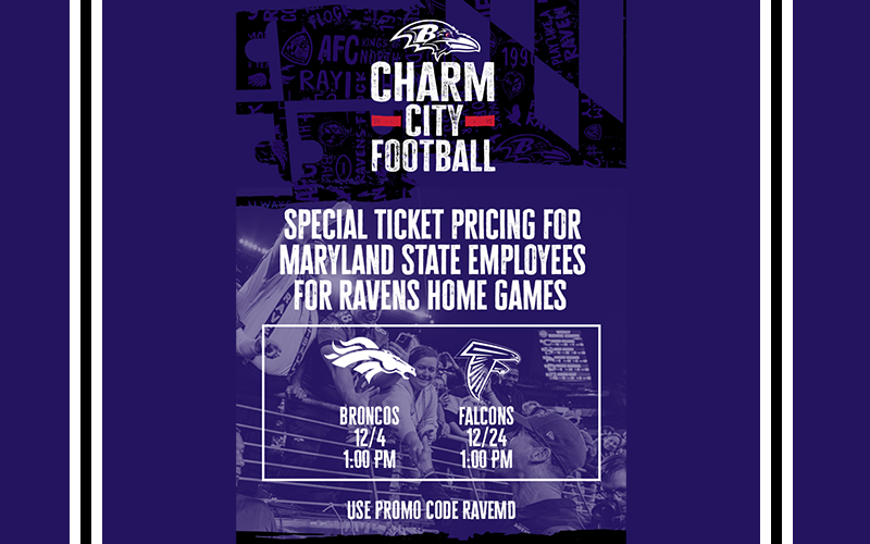 Discounted RAVENS Home Game Tickets for Maryland State Employees