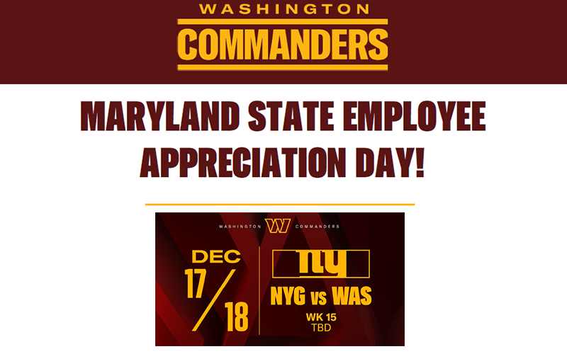 Washington Commanders MD State Employee Appreciation Day!